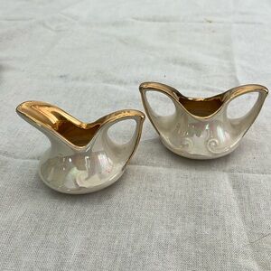 Vintage Luster Ware Mini Cream & Sugar Set